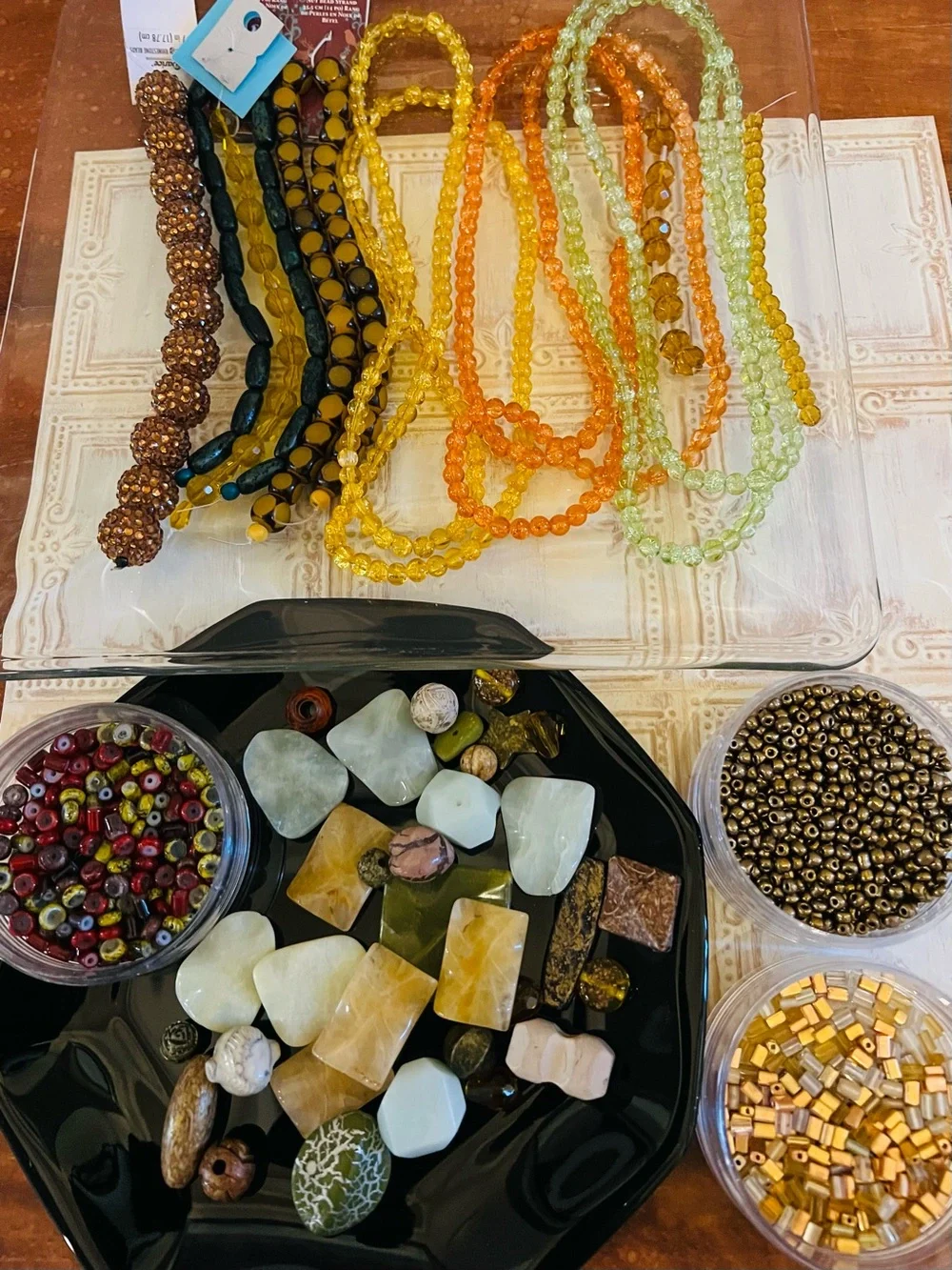 Awesome Autumn Bead Variety Lot— Glass, Acrylic, Stones Variety Fall Colors
